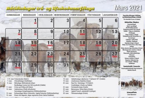 Þvertrúardagatalið fyrir mars árið 2021 