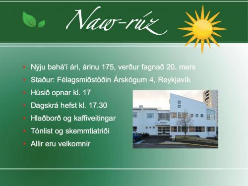 Bahá'íar á Vesturlandi halda hátíð til að fagna nýjú ári