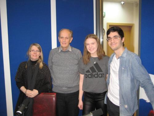  Sandra Júlía, Sigurður Ingi, Erna og Valintin Oliver í hljóðveri Útvarps Sögu